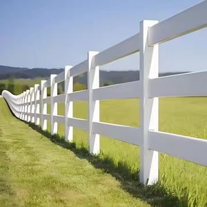 Прямая цена от производителя, Легко собранный 3-рельсовый ПВХ пластиковый виниловый защитный забор для фермы - Product Image 1