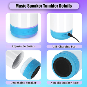20oz Bluetooth thẳng thăng hoa trống Loa phích cup thông minh âm nhạc không dây máy nghe nhạc thép không gỉ cắm trại cốc - Product Image 3