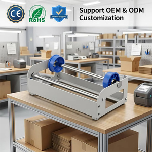 JH-Mech Maßgefertigter Verstärkter Solider Rahmen Verstellbare Blaue Rollenfixierer Doppelte Stützstangen Stabiler Rutschfester Auflegefilm-Spender - Product Image 1