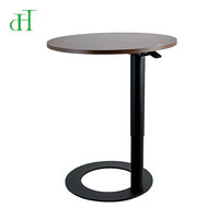 Table d'appoint de salon en noyer, réglable en hauteur pneumatiquement, vente en gros d'usine