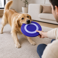 Disque volant pour chien TPE bleu, 230 mm, moderne et classique, jouet interactif pour chien, pour l'extérieur