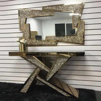 Table console de luxe moderne de haute qualité avec miroir pour la maison et l'hôtel Meubles de salon en MDF les plus vendus