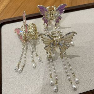 Pinzas de Pelo de Moda para Mujer, con Diseño de Mariposa Colorida, Pinzas de Cola de Caballo, Pinzas de Pelo Elegantes con Borlas de Perlas para Niñas - Product Image 4