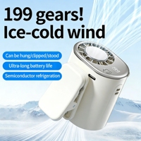 Ventilateur de refroidissement personnel portable rechargeable 2000 mAh avec clip, contrôle de vitesse réglable pour extérieur, voiture, hôtel, espagnol