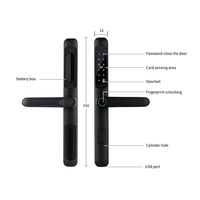 Serrure de porte coulissante étanche à code électronique TTlock, serrure de porte en aluminium à rupture thermique, serrure de porte intelligente extérieure à empreinte digitale