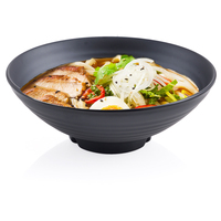 Vaisselle de restaurant en gros, incassable, bol à ramen en mélamine noir givré de 10 pouces, 52 oz, grand format