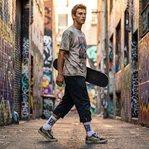 Chaussettes de sport respirantes pour hommes avec logo personnalisé, en coton peigné côtelé, pour la randonnée, certifiées OEKO-TEX 100 - Product Image 3