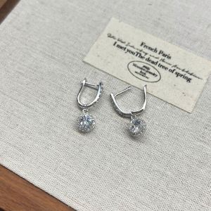 Nouveauté Dylam : Boucles d'oreilles pendantes classiques en argent S925 plaqué rhodium avec zircone cubique 5A, bijoux à clipser - Product Image 5