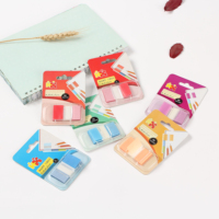 Bloc-notes créatif avec notes adhésives en papier kraft, clip coloré, bloc-notes adhésif pour étudiants avec support en bois