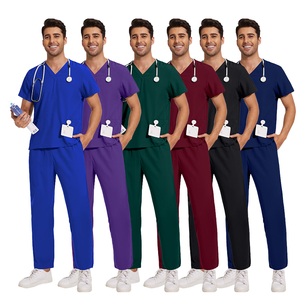 ชุดสครับแพทย์แบบสวมใส่สบาย ผลิตจากโพลีเอสเตอร์ทอ สำหรับทั้งชายและหญิง  มีบริการ OEM - Product Image 1