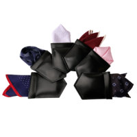 Porte-mouchoir de poche en cuir PU noir pour homme, disponible en plusieurs couleurs, avec logos personnalisés acceptés