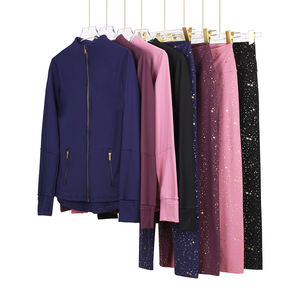 Спортивный костюм TZ6198 Custom 2026 для женщин: комплект из 2 предметов с длинными рукавами – куртка и леггинсы для фитнеса и йоги - Product Image 4