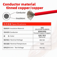 Cable de Silicona de Alta Tensión 3KV UL3239 con Núcleo de Cobre Estañado y Trenzado 200 ℃   Cable para Electrodomésticos
