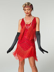 Robe de soirée rétro vintage des années 1920, style Great <span class=keywords><strong>Gatsby</strong></span>, avec paillettes et franges, costume de fête, robe <span class=keywords><strong>Gatsby</strong></span> des années 20 pour femmes - Product Image 2