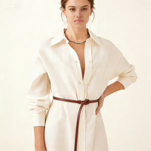 Cintura Sottile in Vera Pelle per Donne, 1,2 cm, Cintura Minimalista in Pelle Bovina con Nodo Senza Fibbia per Abiti, Cinturino da Vita per Signore - Product Image 1