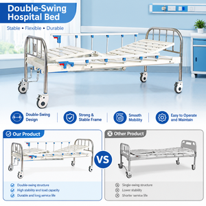 Cama de Hospital con Manivela Doble, Base Articulada de Cuatro Secciones, Cabecera de Tubo Cromado de 38 mm de Diámetro para Licitaciones Públicas - Product Image 5