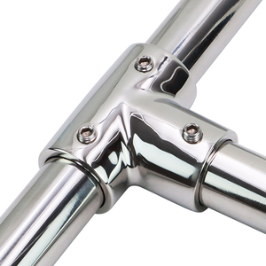 Quincaillerie marine 316 acier inoxydable 3 voies bateau pont main courante Rail té 7/8 pouces 90 degrés Rail raccord - Product Image 2