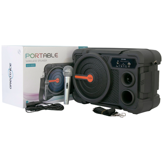 Karaoke Microphones Boat Speaker Portable Radio Boombox Subwoofer Led Lighting With Portable Solar Panel Charge Solar
