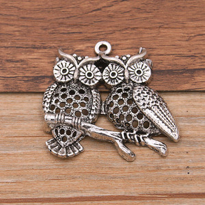 Accessoires de collier, bijoux en alliage, bricolage, alliage électro-plaqué, pendentifs vintage en forme d'animaux, hibou, girafe, éléphant - Product Image 6