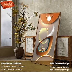 UNART Dipinto <span class=keywords><strong>su</strong></span> <span class=keywords><strong>Tela</strong></span> Nordico Astratto Geometrico in Cristallo di Porcellana Murale Moderno per Soggiorno Poster <span class=keywords><strong>Stampe</strong></span> da Parete Decorazioni Moderne per la Casa - Product Image 2