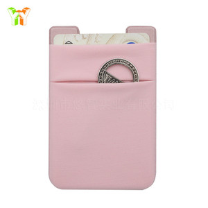 En stock. Porte-cartes arrière pour téléphone portable en Lycra anti-RFID, porte-cartes double couche pour téléphone portable, insert de carte sur mesure et - Product Image 2