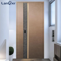 Porte pivotante en bois de teck massif de luxe moderne personnalisée pour l'intérieur Porte d'entrée finie de sécurité pour l'extérieur coulissant avant de la maison
