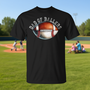 T-shirt Dad Of Ballers da uomo, girocollo, manica corta, stampa digitale, regalo sportivo - Product Image 3