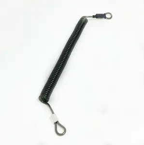 Multi-Specificatie Sleutelhanger Lanyard Kleurrijke Glanzende Stalen Veerkabel Spiraalkabel Draad Met Pu/Pvc Decoratief