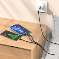 Câble de charge 3-en-1 BOROFONE BX71 (iP+Micro + Type-C) avec charge rapide 3A et conducteur en cuivre pur