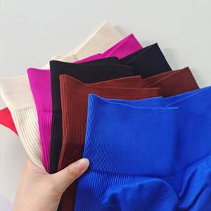 Pantaloni <span class=keywords><strong>invernali</strong></span> <span class=keywords><strong>caldi</strong></span> per il bottino di costole Yoga Leggings senza soluzione di continuità a costine da palestra pantaloni in tinta unita Push up Yoga Scrunch <span class=keywords><strong>Leggins</strong></span> a coste - Product Image 3