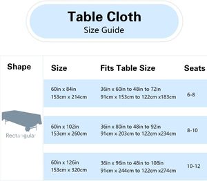6 Ft Handmade <b>Rectangle</b> <b>Tablecloth</b> Washable 100% Polyester OEKO-TEX Certified Durable Good Plain Dyed White Banquet Wedding - Product Image 2