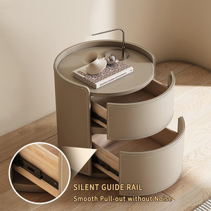 Bắc Âu Đồ Nội Thất Nhỏ Hiện Đại Vòng Lưu Trữ Cuối Bàn Bằng Gỗ Tối Giản Bàn Cạnh Giường Ngủ Với 2 Ngăn Kéo - Product Image 2