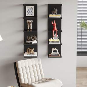 Estante <span class=keywords><strong>de</strong></span> <span class=keywords><strong>Pared</strong></span> para Decoración del Hogar, Organizador <span class=keywords><strong>de</strong></span> Recuerdos, Estante <span class=keywords><strong>de</strong></span> <span class=keywords><strong>Pared</strong></span> <span class=keywords><strong>de</strong></span> 4 Niveles, Estante Flotante Vertical - Product Image 3