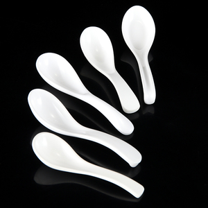 Tùy Chỉnh Melamine Món Ăn Trẻ Em Trắng Muỗng Súp Melamine Muỗng Đặt Dài Xử Lý Muỗng Với Logo - Product Image 3