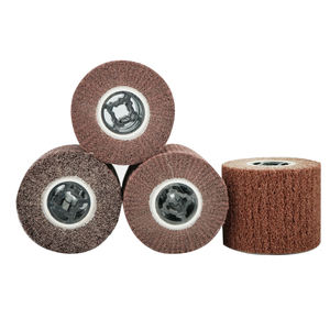 Roue à lamelles <span class=keywords><strong>de</strong></span> cylindre Non tissé entrelacé <span class=keywords><strong>de</strong></span> haute qualité 120x100x19mm pour le décapage <span class=keywords><strong>de</strong></span> peinture <span class=keywords><strong>de</strong></span> polissage d'acier inoxydable OEM/ODM - Product Image 2