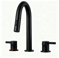 Robinet de lavabo de salle de bain OEM/ODM à expédition rapide depuis l'entrepôt, robinet de lavabo à 2 poignées, large, à 3 trous pour lavabo de salle de bain