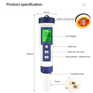<span class=keywords><strong>Digital</strong></span> 5 em 1 TDS EC Salinidade TEMP <span class=keywords><strong>PH</strong></span> Metros Caneta Tester Qualidade da Água para Aquários Hidroponia da Água RO Sistema Água Potável - Product Image 2
