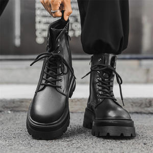 Paris fond épais Derby Style britannique grosse tête bottes de moto chaussures européennes et américaines bottes hommes - Product Image 2