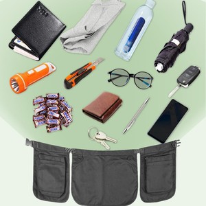 OEM Multi Pocket Zipper Waist Bag Lightweight Expandable Outdoor Hiking <b>Tool</b> Bag Neutral Gender Solid Color - Product Image 1