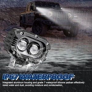 Đèn <span class=keywords><strong>LED</strong></span> làm việc 12V 24V 4 inch 50W bán chạy, màu trắng/vàng, đèn sương mù nhấp nháy dành cho xe Jeep, xe địa hình - Product Image 5