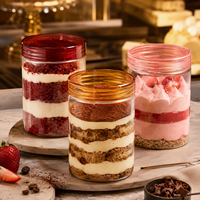 Pot alimentaire en plastique transparent de Noël avec couvercle à vis, pour mousse, gâteau, dessert, emballage cadeau de fêtes