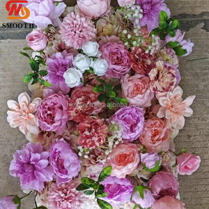 Mur floral artificiel enroulable 8x8 pieds, rose et violet, pour décoration de mariage, toile de fond florale personnalisable et réutilisable, vente en gros - Product Image 3