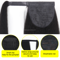 Queue de cheval synthétique Yaki lisse et bouclée, longue, à clipser, extension de cheveux à enrouler – Meilleure vente