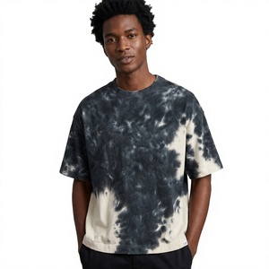 T-shirt à manches courtes pour homme, coupe classique, tie-dye, coton, fibre de bambou, tricoté, col rond, style décontracté, séchage rapide, 180g - Product Image 1
