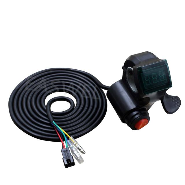 E-bike Thumb Throttle 12V-72V Electric Scooter Power Switch Voltage LED Display
