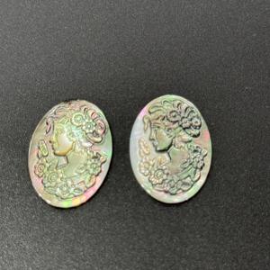 Madre perla natural tallada par piezas de señora para pendientes y joyería piedras de nácar sueltas - Product Image 2