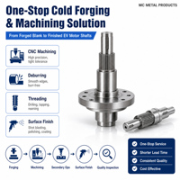 Arbre de rotor de moteur EV forgé à froid de haute précision, usiné CNC avec embase cannelée pour système de transmission de véhicule à énergie nouvelle