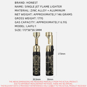 ไฟแช็คกันลม Honest <span class=keywords><strong>LaiFu</strong></span> 1 ใช้แก๊สบิวเทน ตัวเครื่องโลหะและพลาสติก ดีไซน์ทันสมัย เหมาะสำหรับเป็นของขวัญทางธุรกิจ - Product Image 4