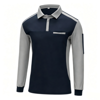 Polo à manches longues en polyester personnalisable pour équipes d'entreprise, idéal pour les commandes en gros pour groupes professionnels