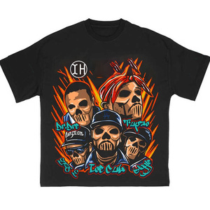 Kaos Custom Heavyweight 100% Katun dengan Cetakan Grafis, Model High Street Oversize Boxy Fit untuk Pria - Product Image 2